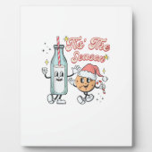 Tis The Season Retro Milk And Cookie Christmas Fotoplatte (Vorderseite)