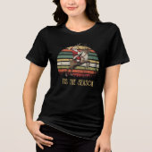 Tis The Season Retro Santa Riding Reindeer Tri-Blend Shirt (Vorderseite)