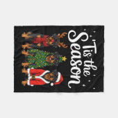 Tis The Season Rottweiler Christmas Santa Rottie D Fleecedecke (Vorderseite (Horizontal))