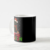 Tis' The Season Santa Hat Funny Black Cat Christma Kaffeetasse (Vorderseite Links)
