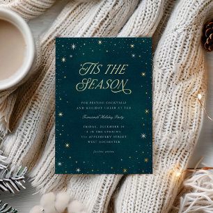 'Tis the Season Shiny Stars Weihnachtsfeier Folieneinladung