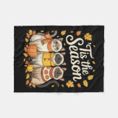 Tis The Season Siamese Cat Fall Autumn Pumpkin Fleecedecke (Vorderseite (Horizontal))