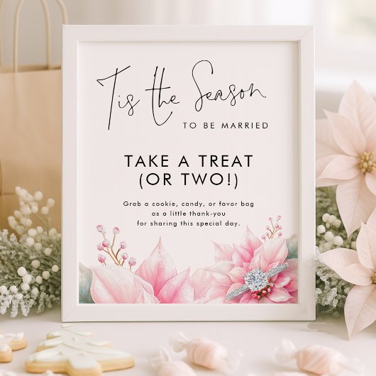 Tis the season Take Treat Favor Sign Bridal Shower Poster