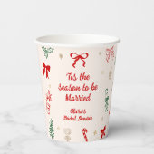 Tis the Season to Be Christmas Bridal Shower Pappbecher (Rückseite)