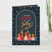 Tis the Season to Be Jolly Christmas Candle Card Karte (Vorderseite)