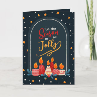 Tis the Season to Be Jolly Christmas Candle Card Karte