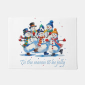 Tis the Season to be Jolly Dancing Jolly Snowmen Fußmatte (Vorderseite)