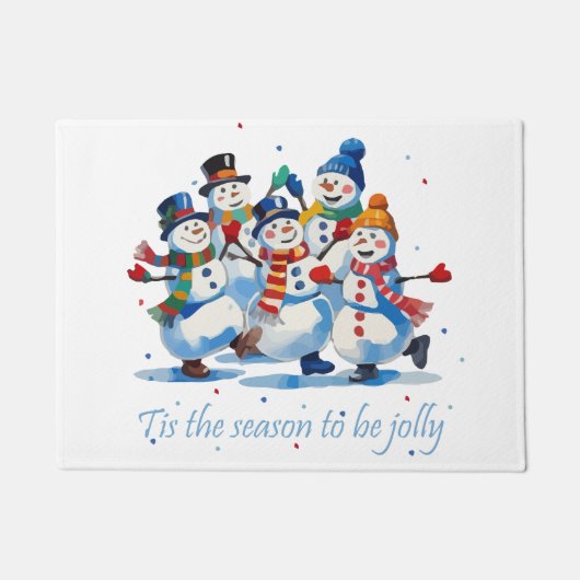 Tis the Season to be Jolly Dancing Jolly Snowmen Fußmatte (Vorderseite)