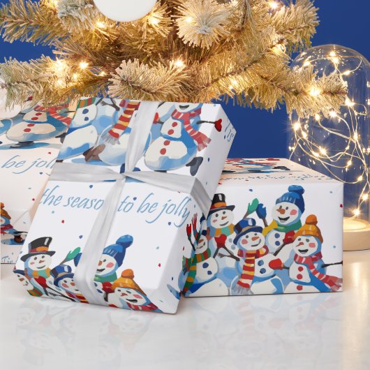 Tis the Season to be Jolly Dancing Jolly Snowmen Geschenkpapier (Feiertage)
