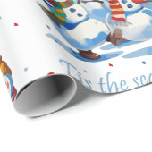 Tis the Season to be Jolly Dancing Jolly Snowmen Geschenkpapier (Rolleneckpunkt)