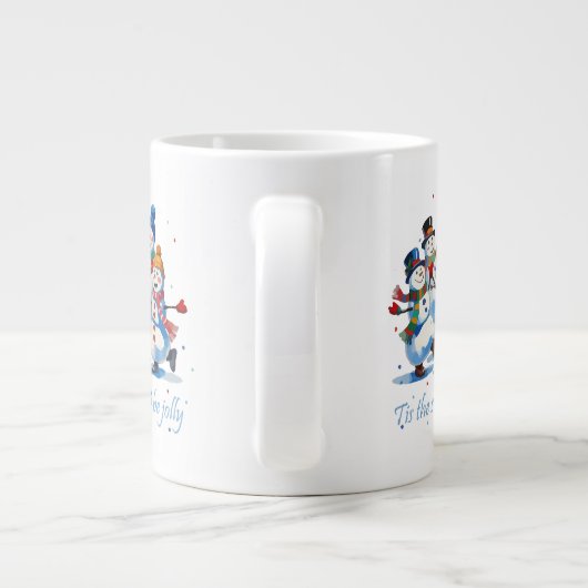 Tis the Season to be Jolly Dancing Jolly Snowmen Jumbo-Tasse (Rückseite)