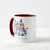 Tis the Season to be Jolly Dancing Jolly Snowmen Tasse (Vorderseite Links)