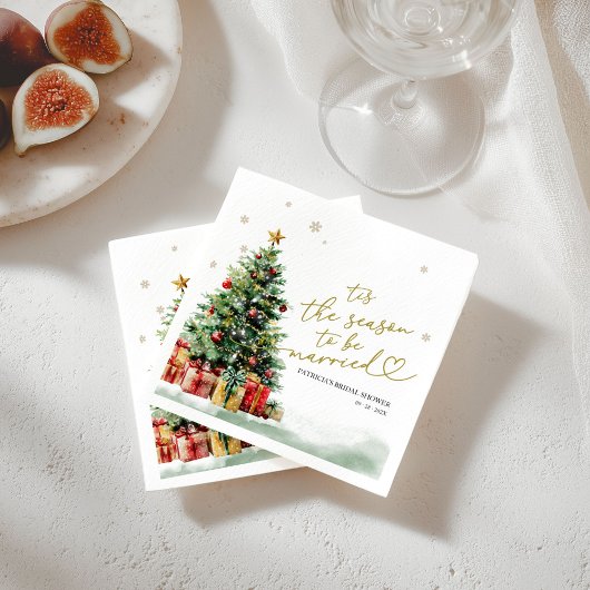 Tis the Season to be Married Bridal Shower Serviette