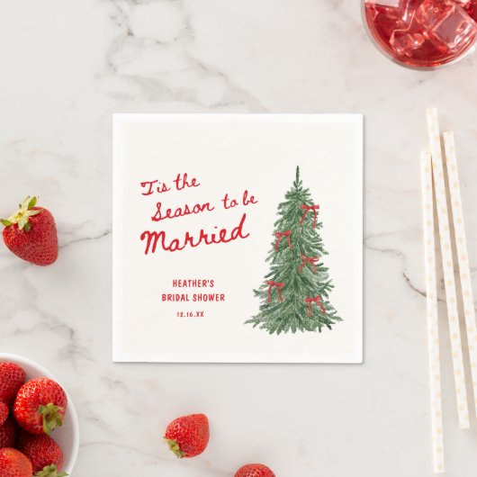 Tis the Season to be Married Holiday Bridal Shower Serviette (Beispiel)