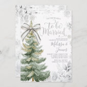 Tis the Season to be Married Silver Winter Wedding Einladung (Vorne/Hinten)