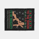 Tis The Season To Be Naughty Ugly Christmas Sweate Fleecedecke (Vorderseite (Horizontal))