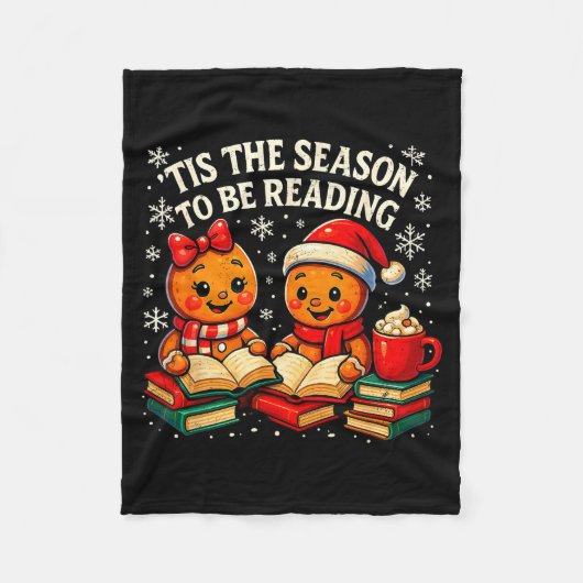 ’tis The Season To Be Reading Book Lover Design Fleecedecke (Vorderseite)