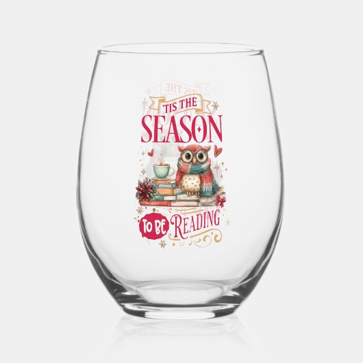 'Tis The Season to Be Reading Weinglas Ohne Stiel (Vorderseite)