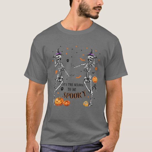 'Tis The Season To Be Spooky Funny Halloween Skele T-Shirt (Vorderseite)