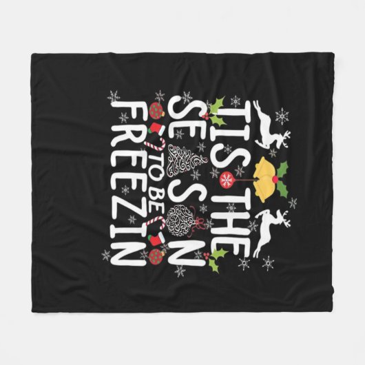 Tis The Season To Freezin Minimal Clean Fleecedecke (Vorderseite (Horizontal))