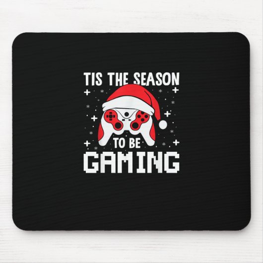 Tis The Season To Gaming Christmas Gamer Heartbeat Mousepad (Vorne)