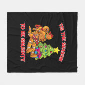 Tis The Season To Naughty Gingerbread Man Couple Fleecedecke (Vorderseite (Horizontal))