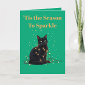 Tis the Season To Sparkle Black Cat Entangled  Karte (Vorderseite)