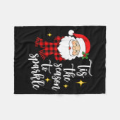 Tis The Season To Sparkle Cute Santa Christmas Fleecedecke (Vorderseite (Horizontal))
