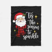 Tis The Season To Sparkle Cute Santa Christmas Fleecedecke (Vorderseite)