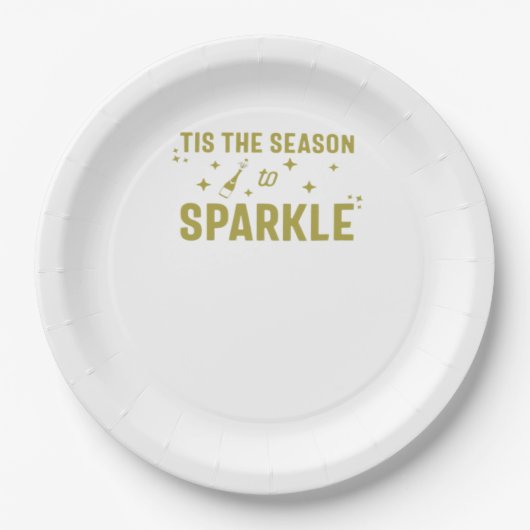 Tis The Season To Sparkle - Funny Sparkling Wine H Pappteller (Vorderseite)
