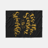 Tis The Season To Sparkle Gold Faux Glitter Fleecedecke (Vorderseite (Horizontal))