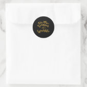 Tis The Season To Sparkle Gold Faux Glitter T Shir Runder Aufkleber (Tasche)