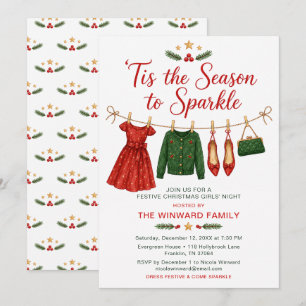 'Tis the Season to Sparkle Mädchenabend-Party Einladung