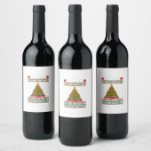 Tis The Season To Vegan Christmas Pajama X-Mas Veg Weinetikett (Flaschen)