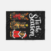 Tis The Season Tortoiseshell Cat Christmas Santa  Fleecedecke (Vorderseite (Horizontal))