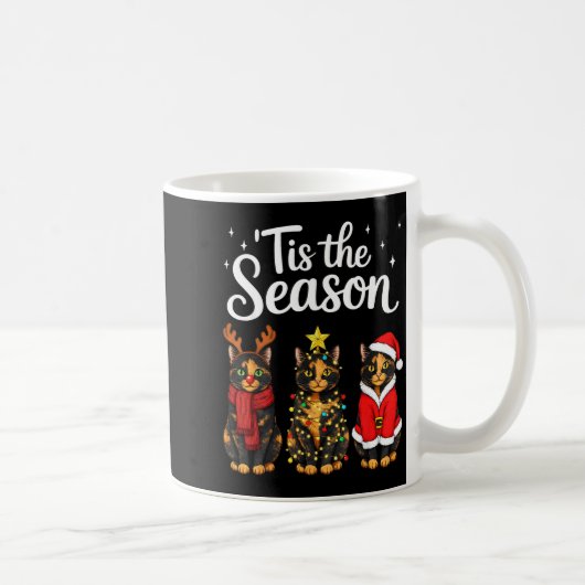 Tis The Season Tortoiseshell Cat Christmas Santa  Kaffeetasse (Rechts)