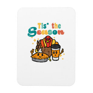 Tis The Season Truthahn Kaffee Retro Thanksgiving Magnet