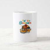 Tis The Season Turkey Coffee Retro Thanksgiving Fa Jumbo-Tasse (Vorderseite)