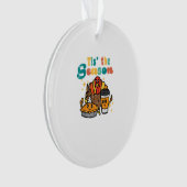 Tis The Season Turkey Coffee Retro Thanksgiving Fa Ornament (Vorderseite)
