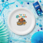 Tis The Season Turkey Coffee Retro Thanksgiving Fa Pappteller (Party)