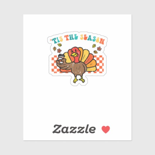 Tis The Season Turkey Coffee Thanksgiving Fall Men Aufkleber (Blatt)