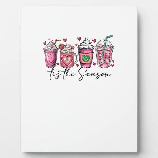 Tis The Season Valentines Day Coffee Drink Valenti Fotoplatte (Vorderseite)