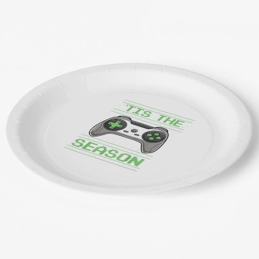 Tis The Season Video Games Christmas Xmas Gamer Pappteller (Schrägansicht)