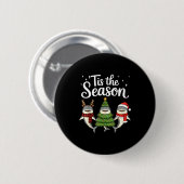Tis The Season Whale Shark Christmas Santa Button (Vorne & Hinten)