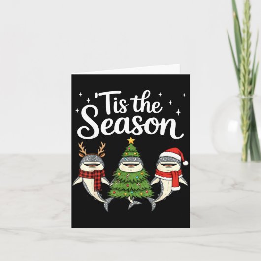 Tis The Season Whale Shark Christmas Santa  Karte (Vorderseite)