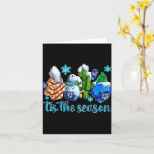 Tis The Season Winter And Snowman Christmas Family Karte (Gelbe Blume)