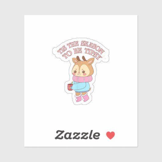 Tis The SeasonTo Tipsy - Drinking Christmas Aufkleber (Blatt)