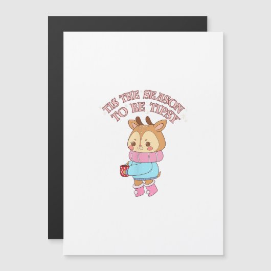 Tis The SeasonTo Tipsy - Drinking Christmas Magnetkarte (Vorne/Hinten)