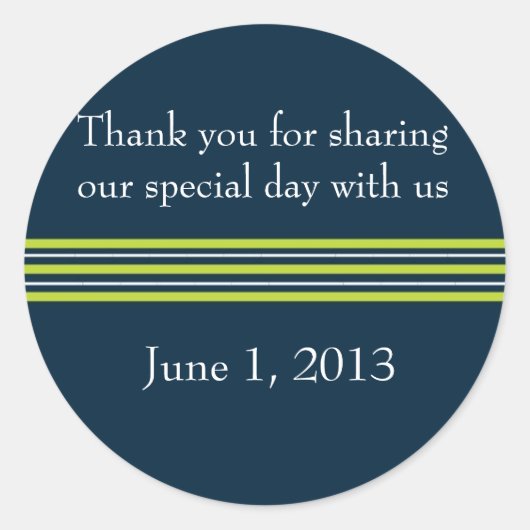 Tisbury - Navy Green White - Round Sticker (Vorderseite)