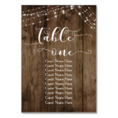 Tisch 1 Holz & Licht mit Gästekarte Tischnummer (Vorderseite)